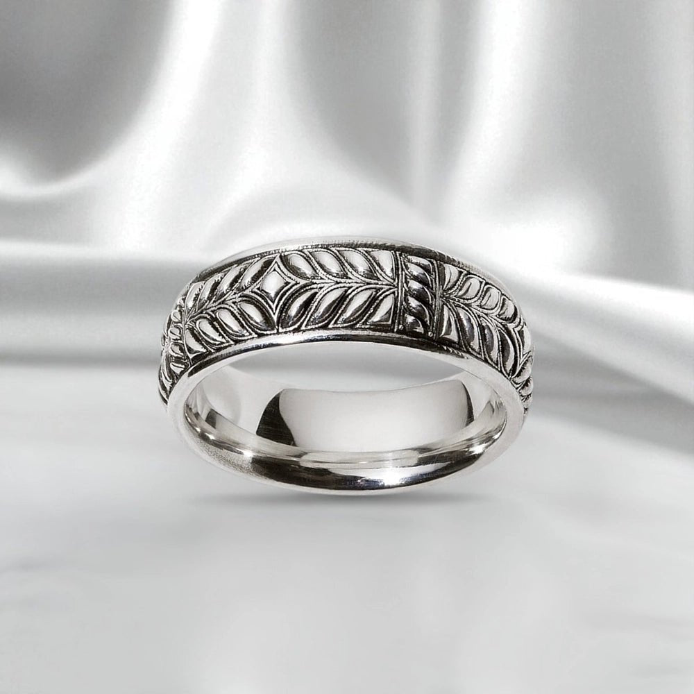 Persian Shield Women’s Silver Band - DaneilaLeon
