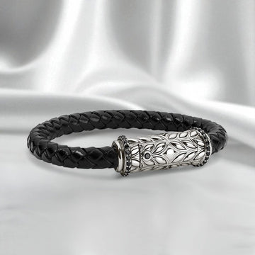 Persian Shield Men’s Silver Bracelet with Natural Diamonds - DaneilaLeon