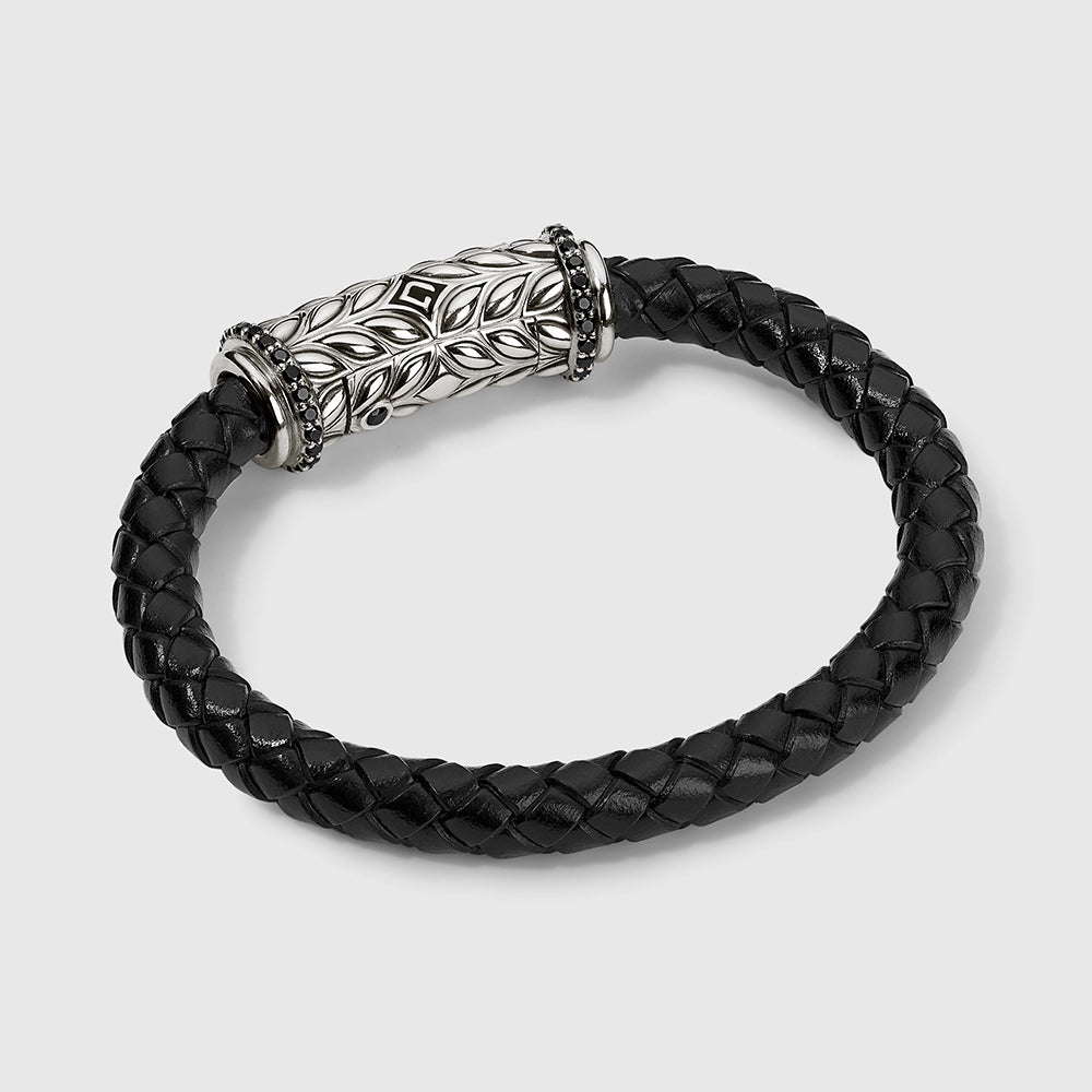 Persian Shield Silver & Natural Diamond Unisex Bracelet - DaneilaLeon