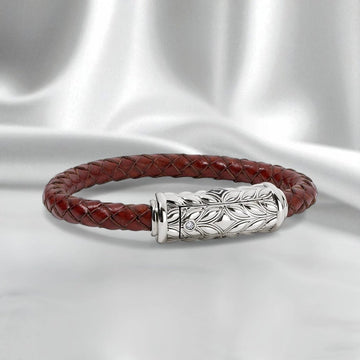 Persian Shield Women's Leather & Diamonds Bracelet - DaneilaLeon