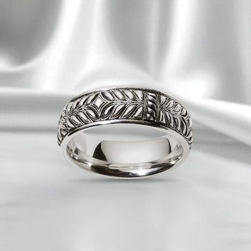 Persian Shield Women’s Silver Band - DaneilaLeon