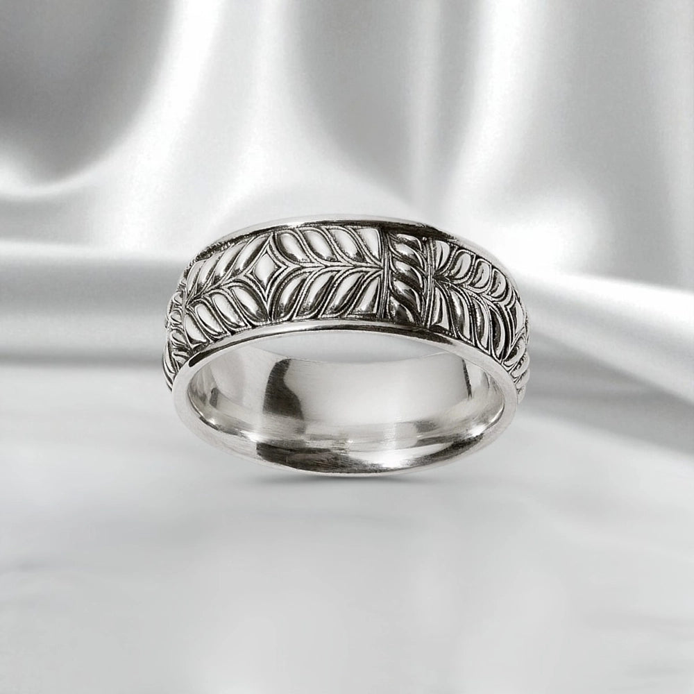 Persian Shield Men's Silver Band - DaneilaLeon