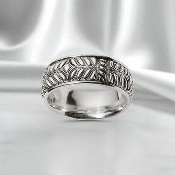 Persian Shield Men's Silver Band - DaneilaLeon