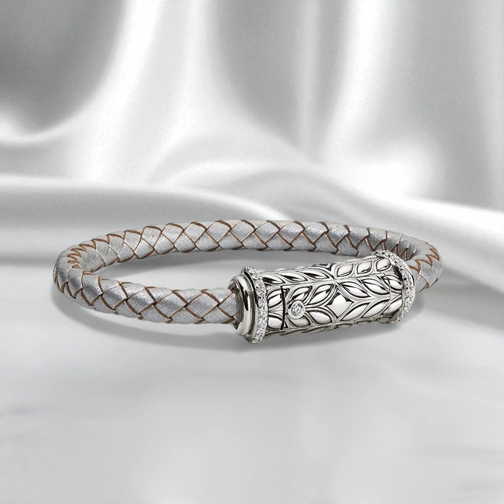 Persian Shield Twisted Leather Women’s Diamonds Clasp with Interchangeable Strap - DaneilaLeon
