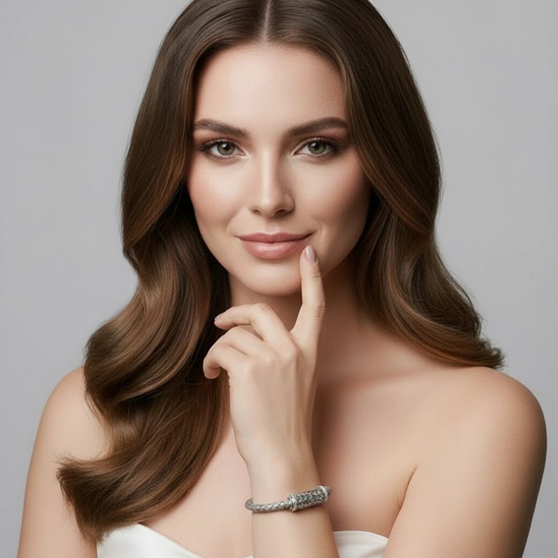 Persian Shield Twisted Leather Women’s Diamonds Clasp with Interchangeable Strap - DaneilaLeon