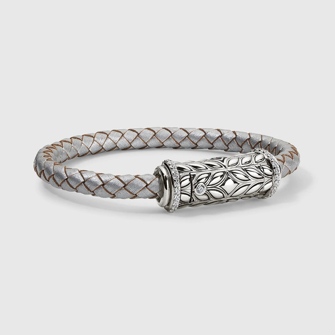 Persian Shield Twisted Leather Women’s Lab Diamond Clasp with Interchangeable Strap - DaneilaLeon