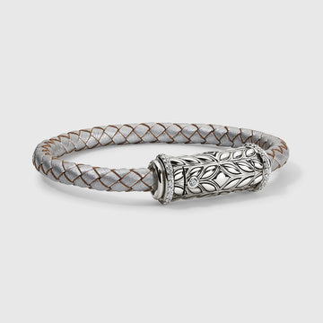 Persian Shield Twisted Leather Women’s Lab Diamond Clasp with Interchangeable Strap - DaneilaLeon