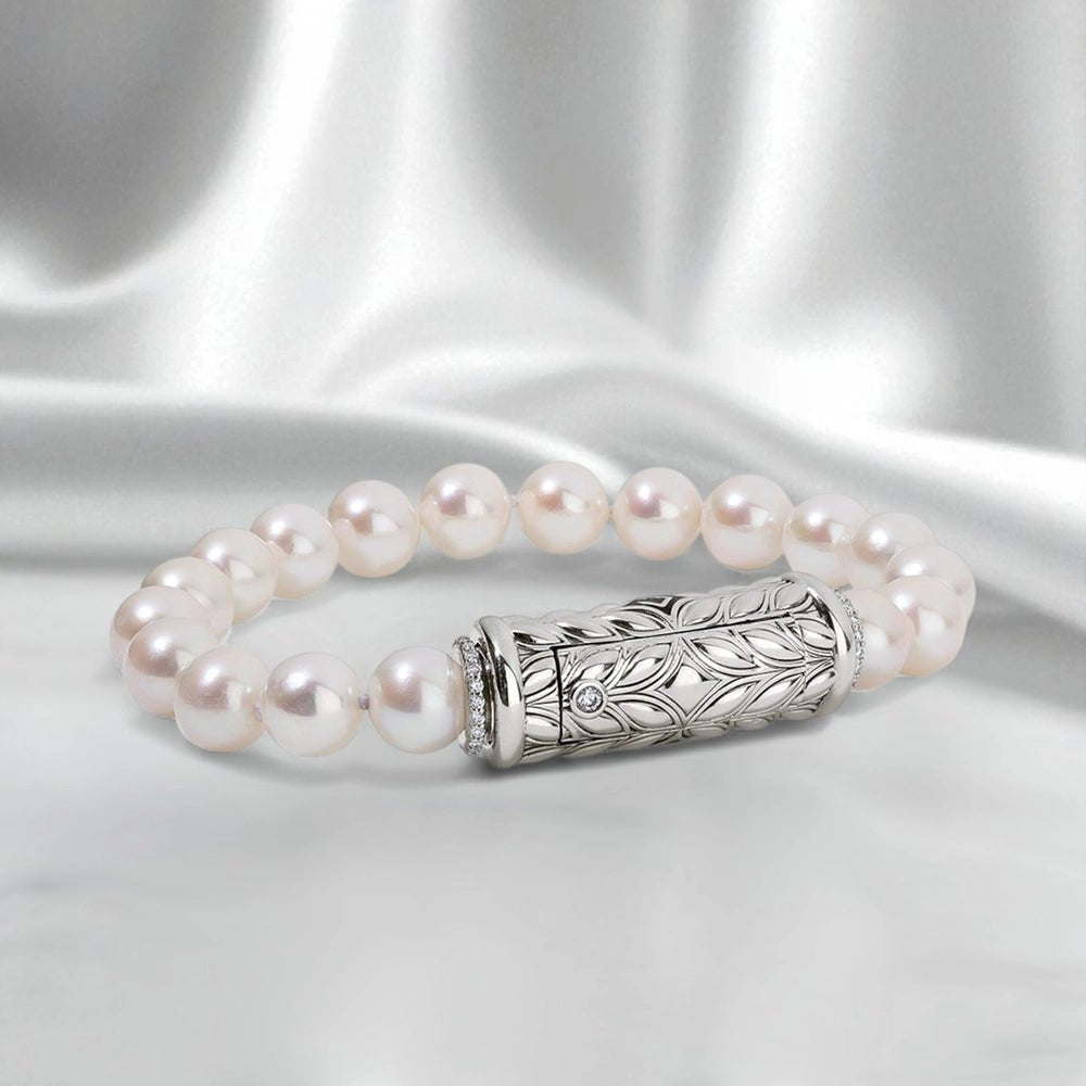 Persian Shield Women's Natural Diamonds & Pearl Strand Bracelet - DaneilaLeon
