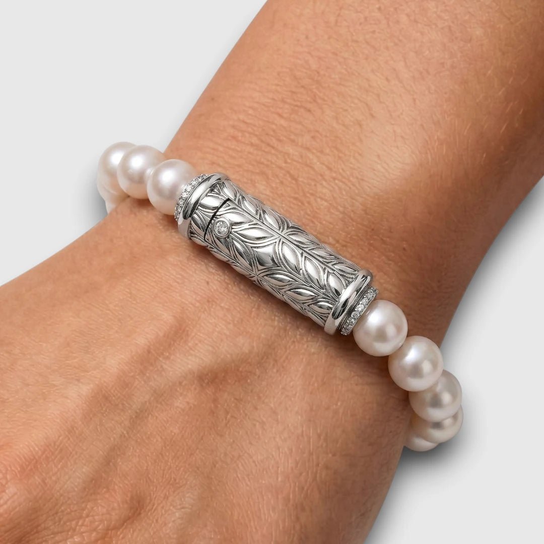 Persian Shield Women’s Natural Diamond & Pearl Strand Bracelet - DaneilaLeon