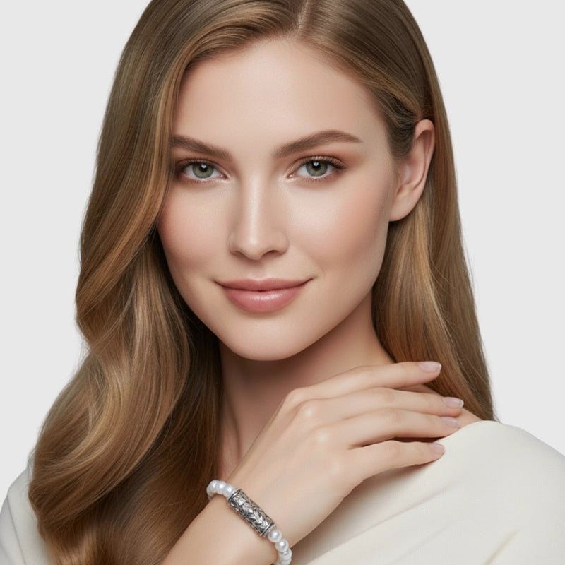 Persian Shield Women’s Natural Diamond & Pearl Strand Bracelet - DaneilaLeon