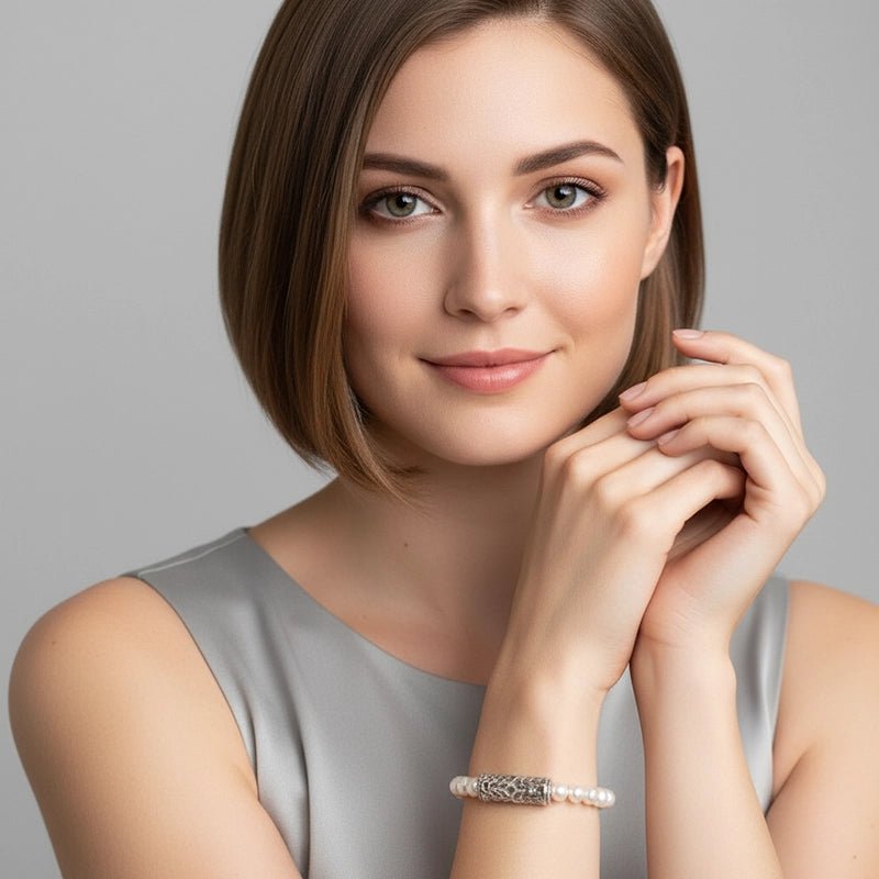 Persian Shield Women's Diamonds & Pearl Bracelet - DaneilaLeon