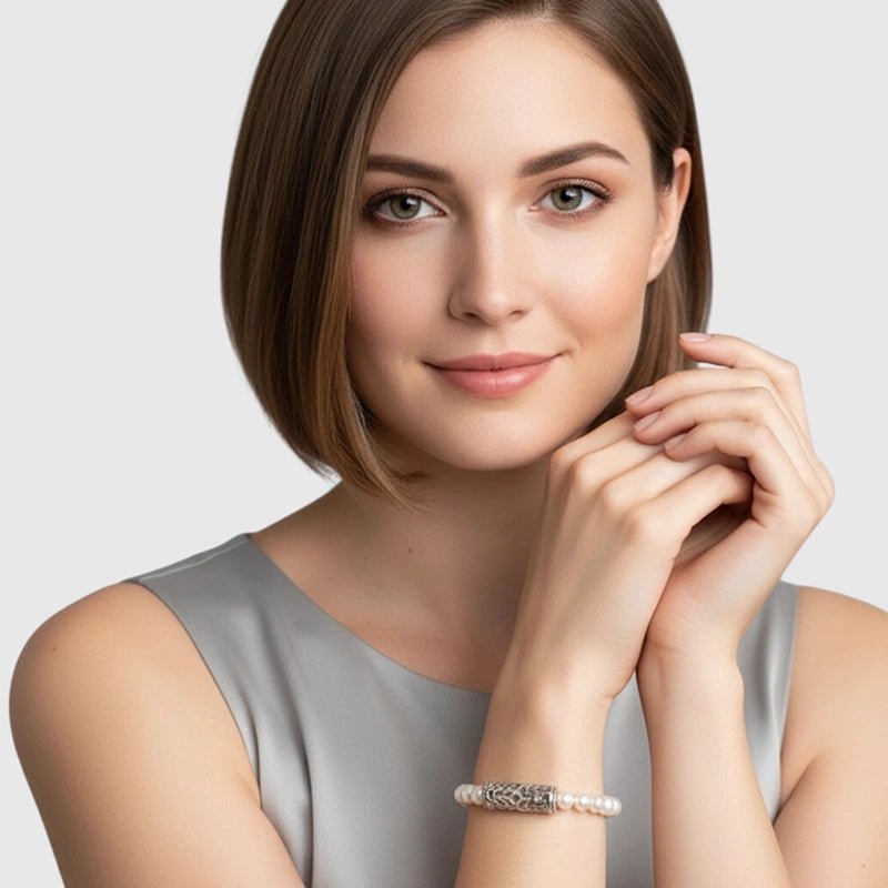 Persian Shield Women's Lab Diamond & Pearl Bracelet - DaneilaLeon