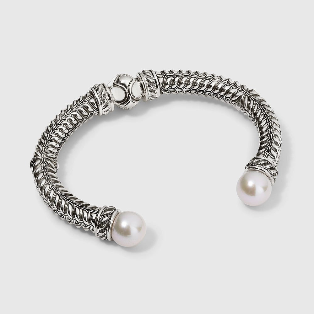 Persian Shield Unisex Cuff with Pearls & Ivory - Colored Enamel - DaneilaLeon