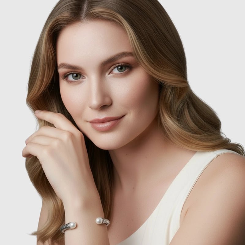 Persian Shield Unisex Cuff with Pearls - DaneilaLeon