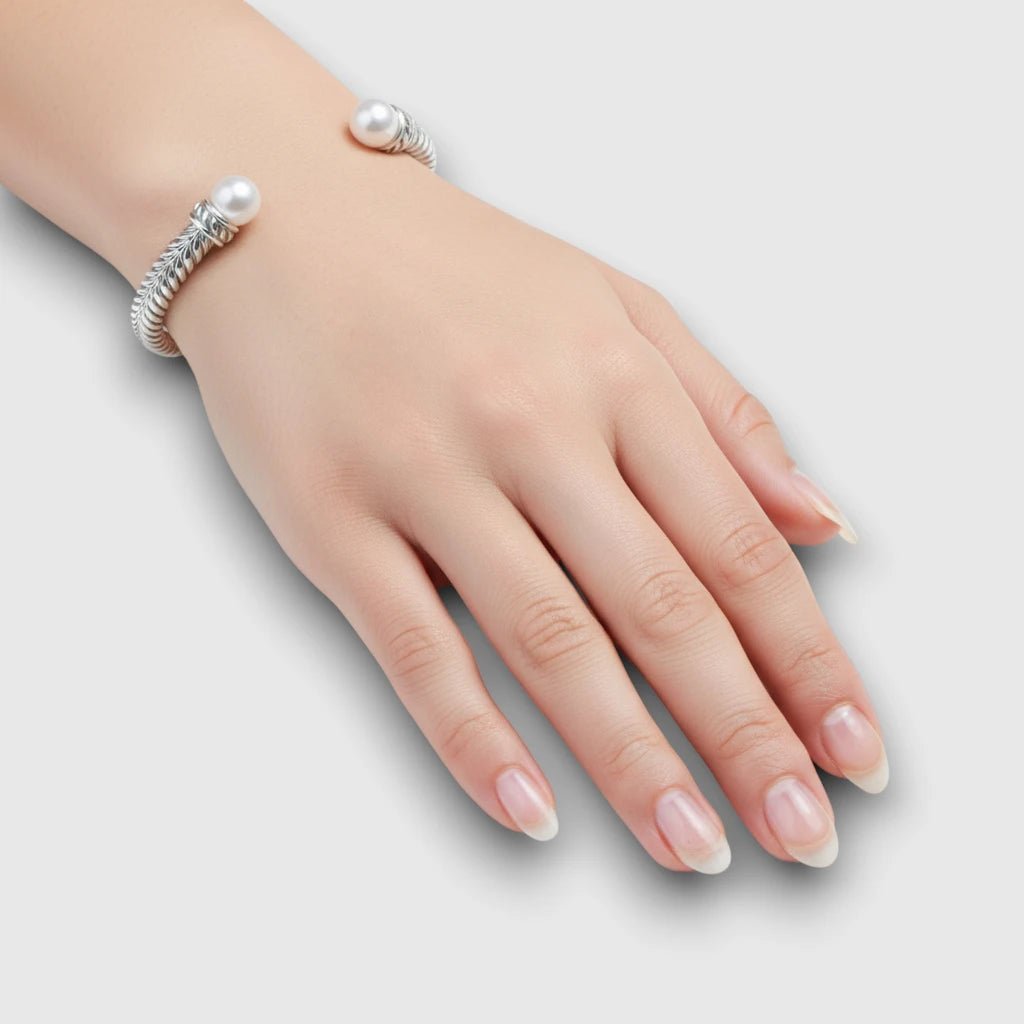 Persian Shield Unisex Cuff with Pearls - DaneilaLeon