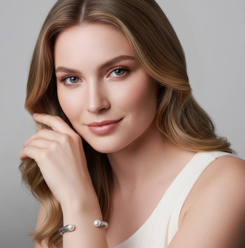 Persian Shield Unisex Cuff with Pearls - DaneilaLeon