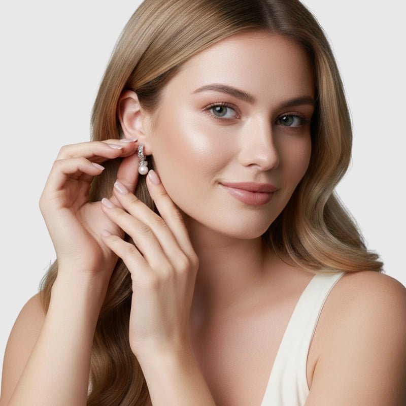 Persian Shield Women’s Silver Earrings with Freshwater Pearls - DaneilaLeon