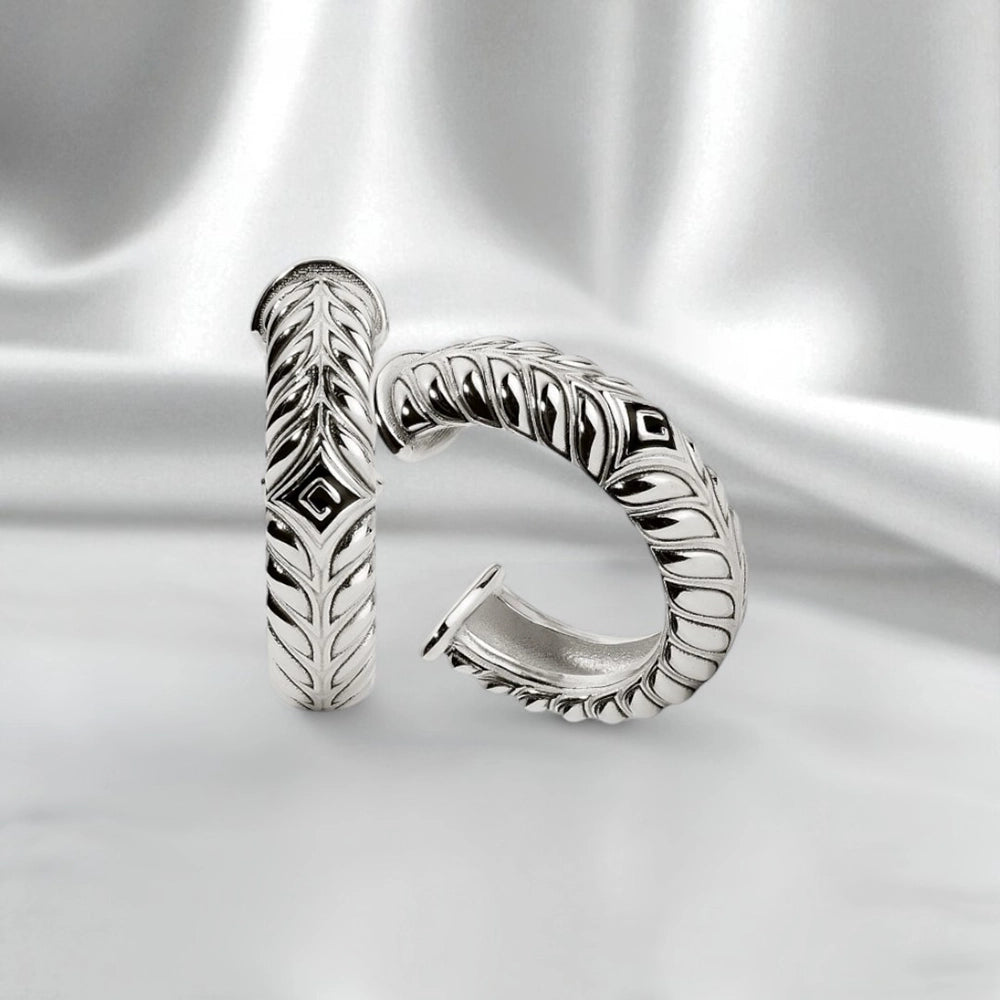 Persian Shield Sterling Silver Hoop Earrings - DaneilaLeon