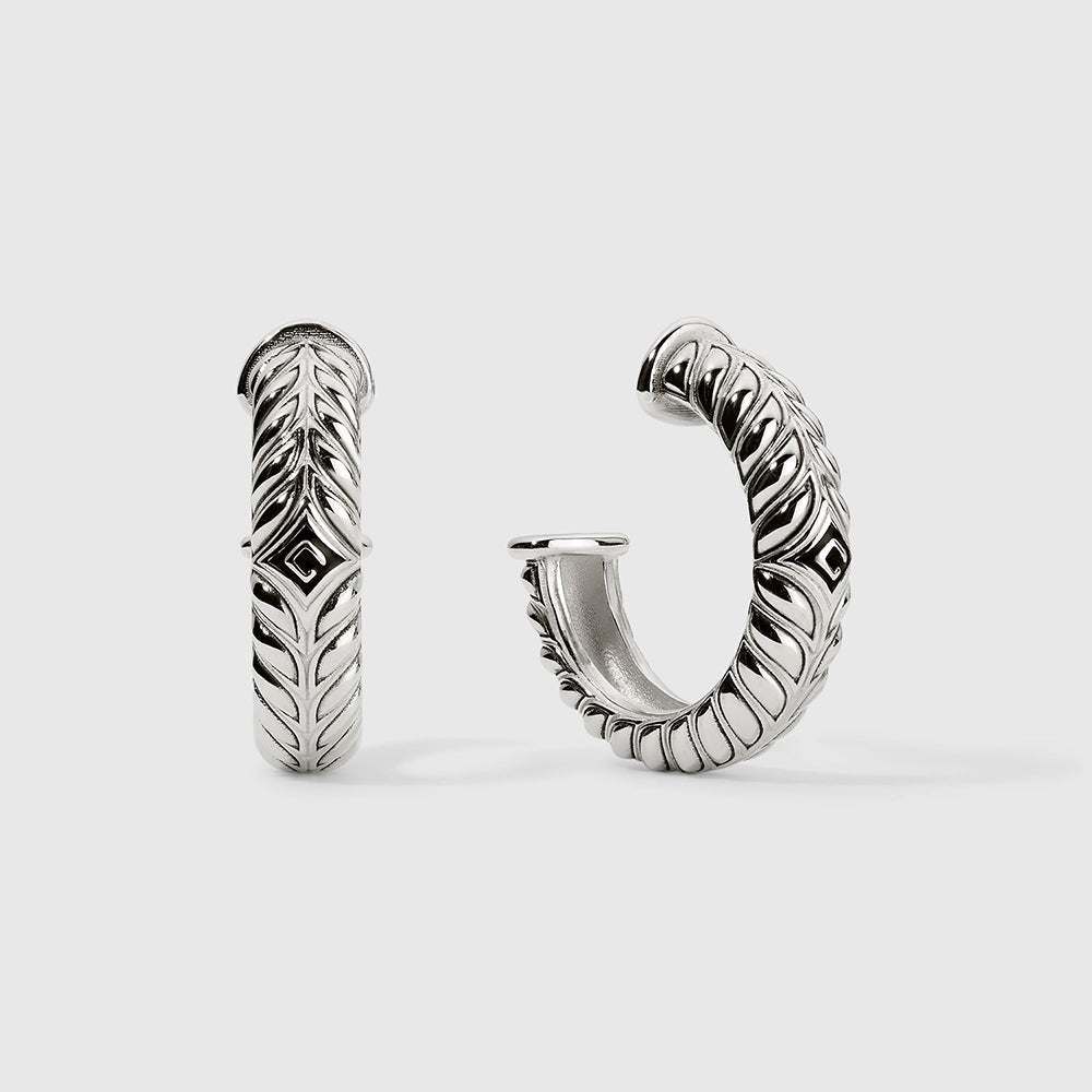 Persian Shield Sterling Silver Hoop Earrings - DaneilaLeon