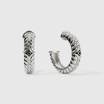 Persian Shield Sterling Silver Hoop Earrings - DaneilaLeon