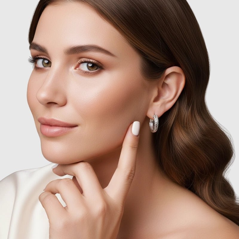 Persian Shield Sterling Silver Hoop Earrings - DaneilaLeon