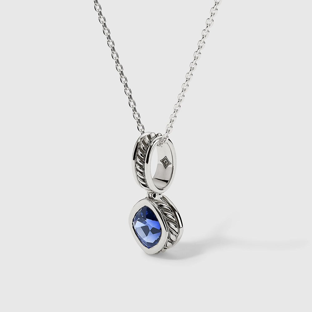 Persian Shield Cushion - Cut Blue Lab Sapphire Women's Pendant - DaneilaLeon