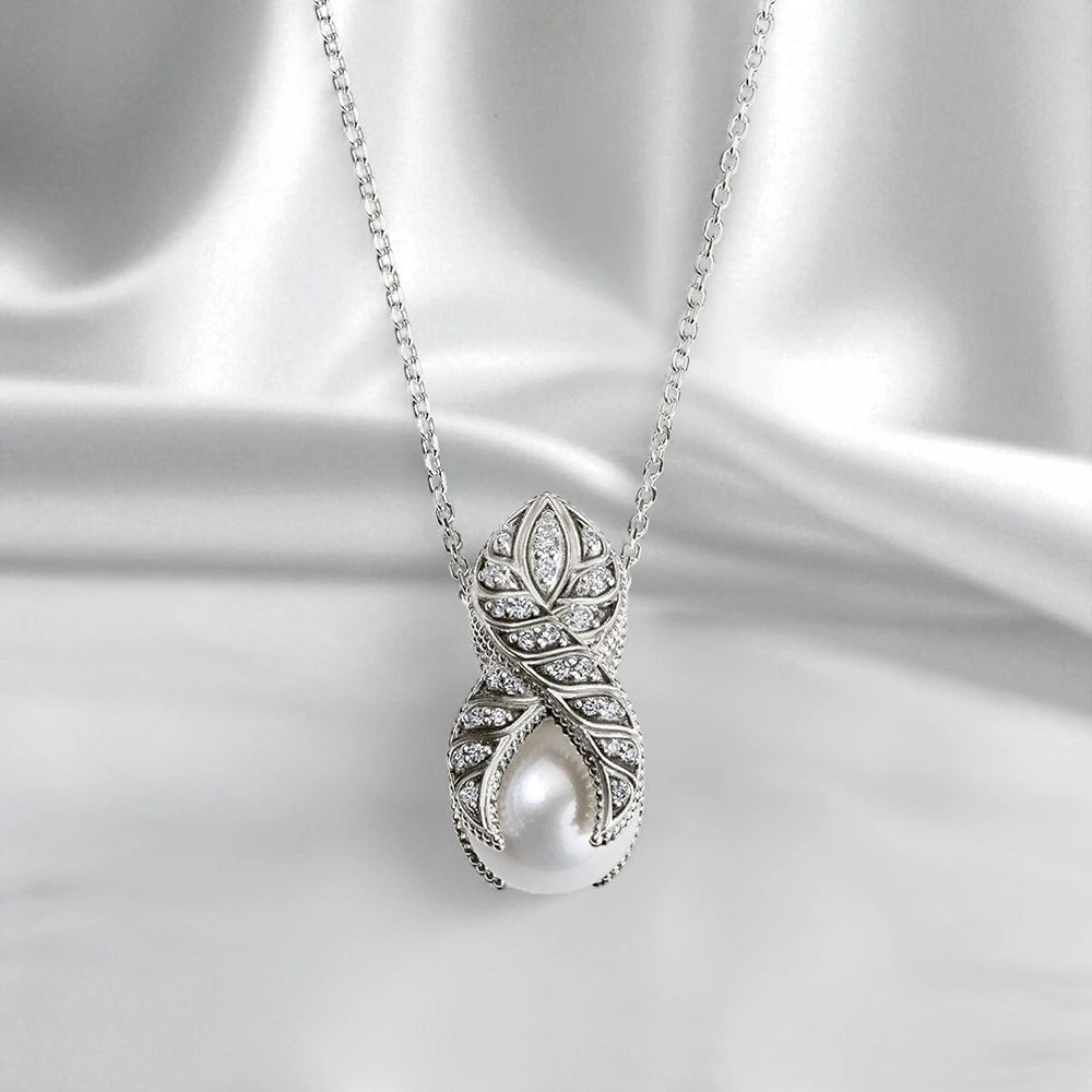 Persian Shield Pearl & Natural Sapphires & Diamonds Women's Pendant - DaneilaLeon