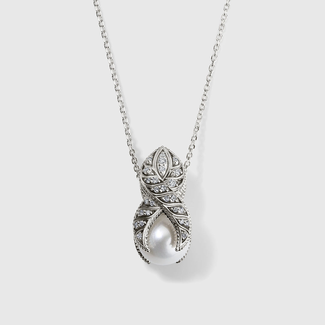 Persian Shield Pearl & Natural Sapphires & Lab Diamond Women's Pendant - DaneilaLeon