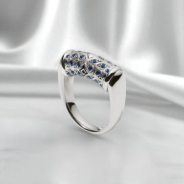 Persian Shield Women’s Ring with Natural Blue Sapphires - DaneilaLeon