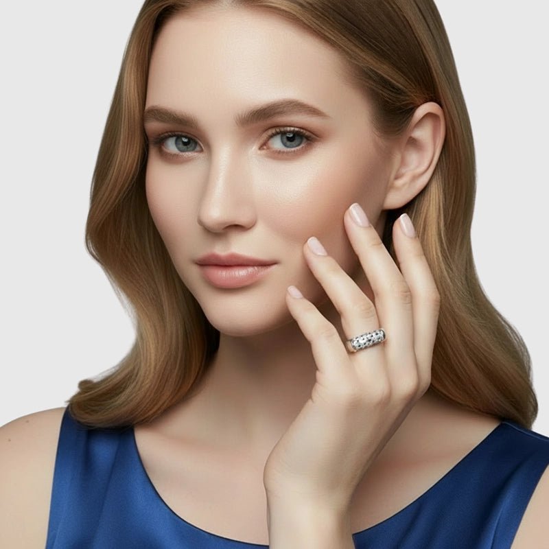 Persian Shield Unisex Ring with Natural Blue Sapphires - DaneilaLeon