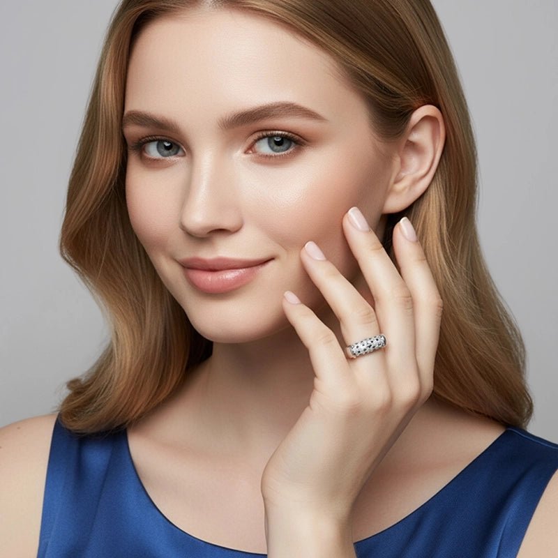 Persian Shield Unisex Ring with Natural Blue Sapphires - DaneilaLeon