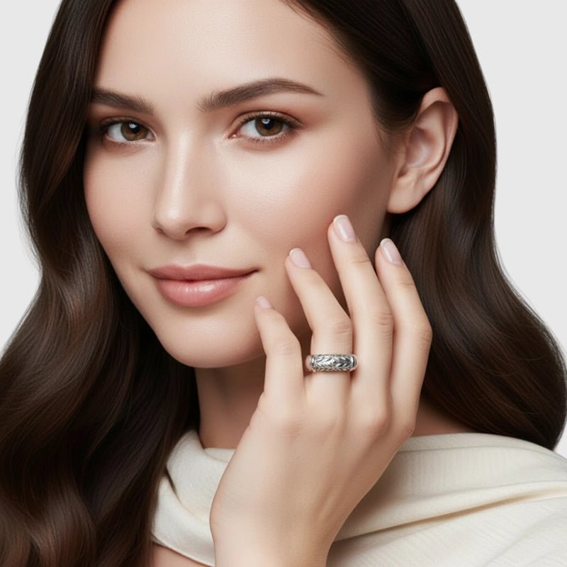 Persian Shield Unisex Silver Fashion Ring - DaneilaLeon