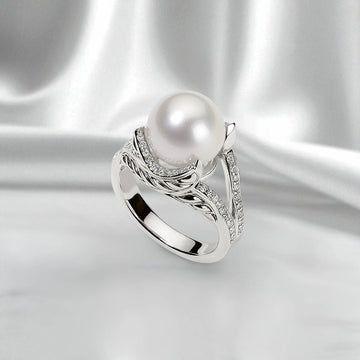 Persian Shield Women's Pearl & Diamonds Ring - DaneilaLeon