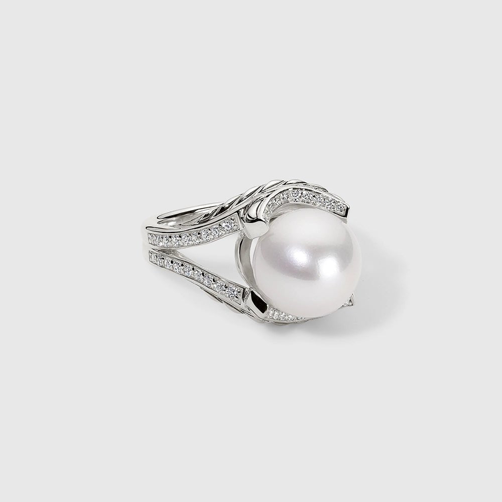 Persian Shield Women’s Pearl & Lab Diamond Ring - DaneilaLeon