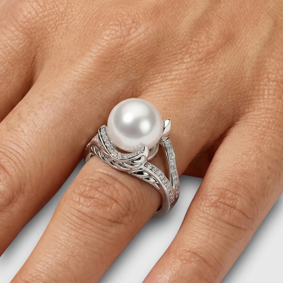 Persian Shield Women’s Pearl & Lab Diamond Ring - DaneilaLeon