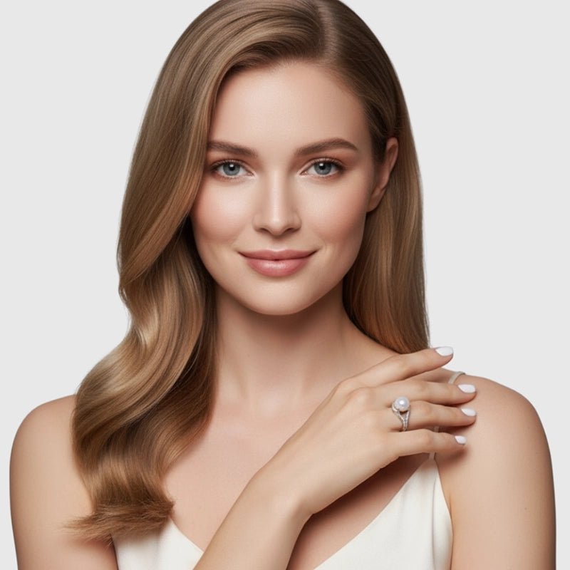 Persian Shield Women’s Pearl & Lab Diamond Ring - DaneilaLeon