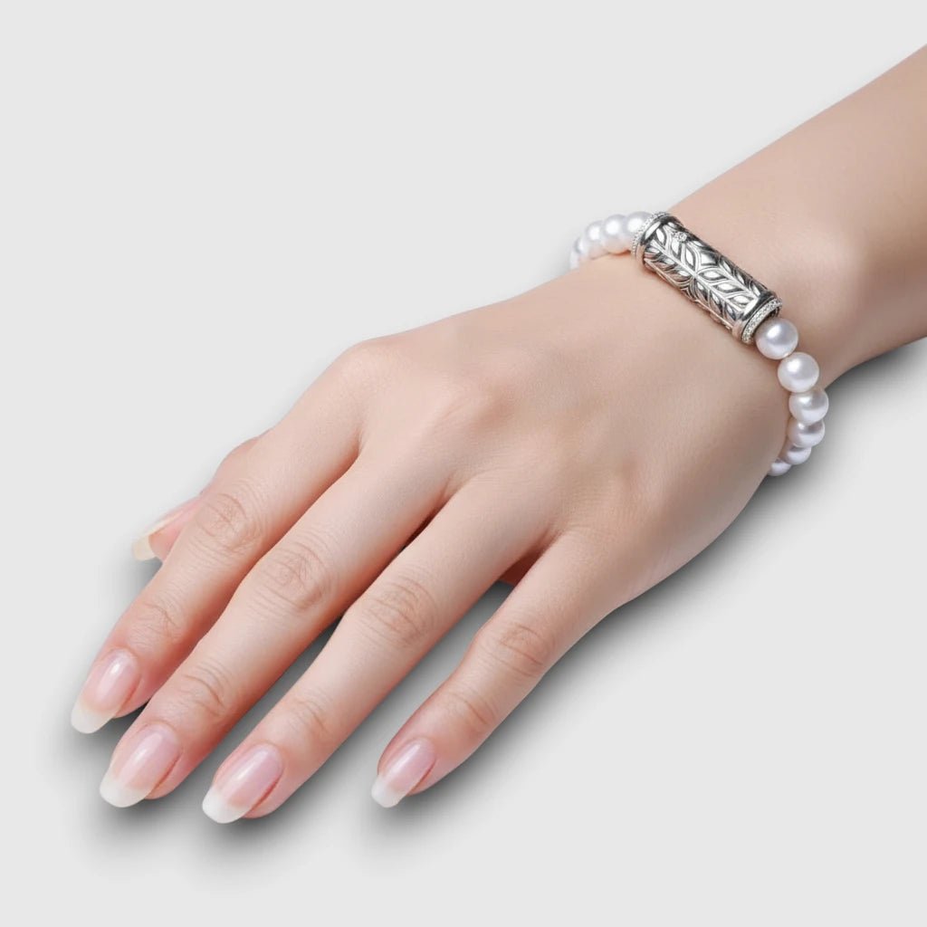 Persian Shield Women's Lab Diamond & Pearl Bracelet - DaneilaLeon