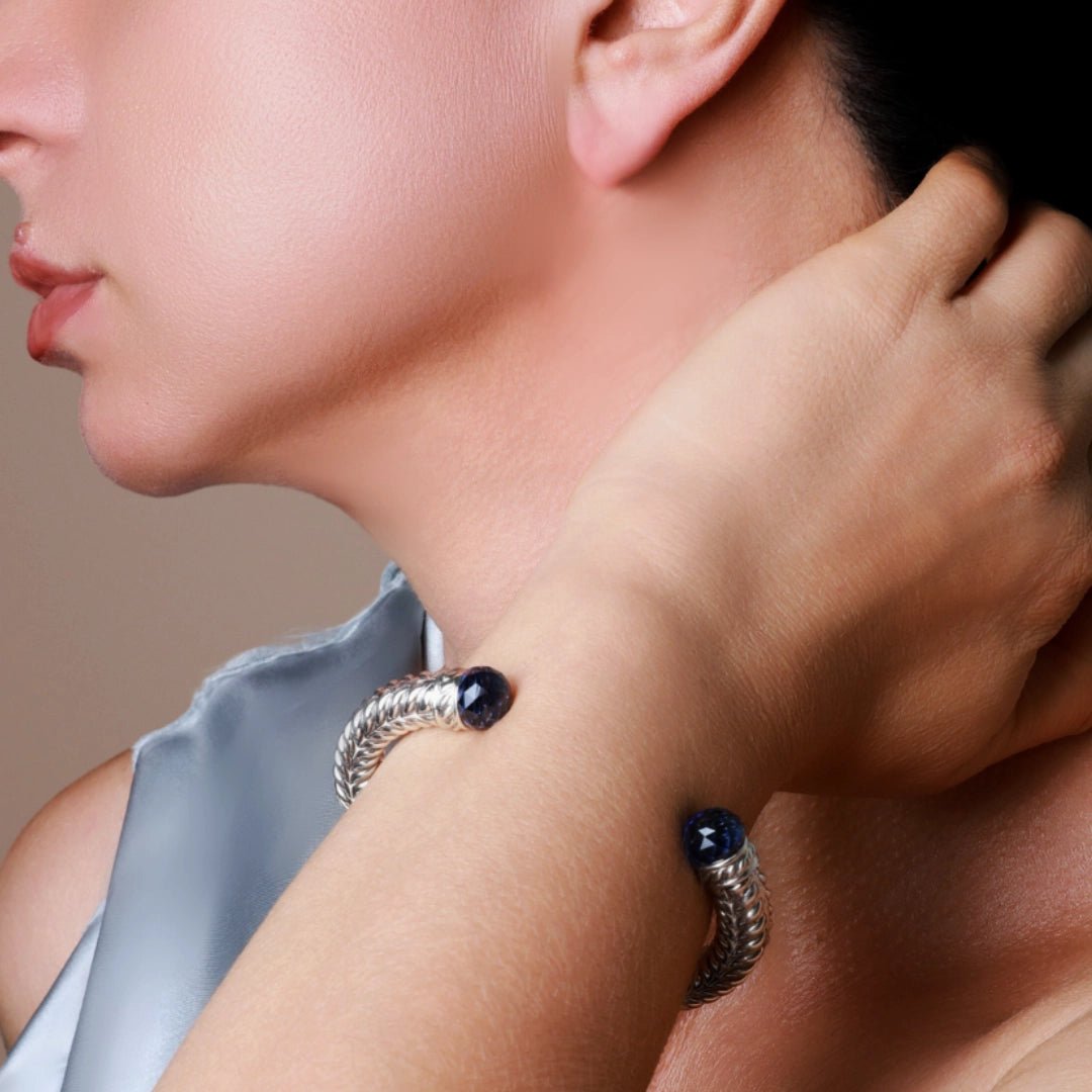 Persian Shield Women’s Cuff with Blue Sapphires - DaneilaLeon